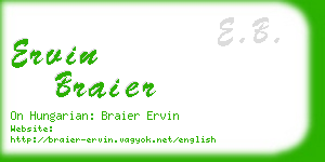 ervin braier business card